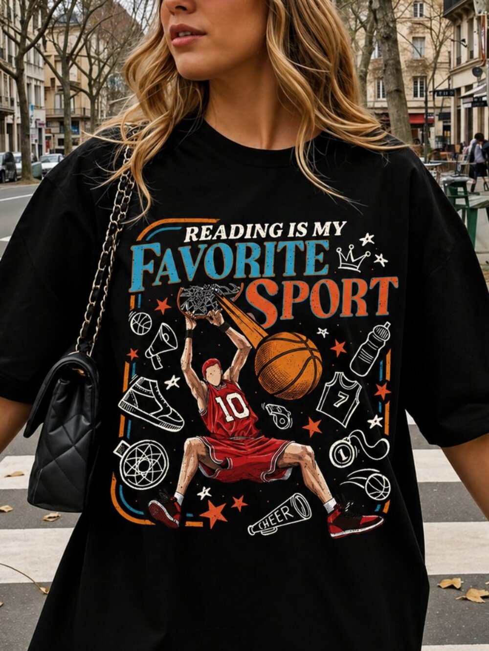 Reading Is My Favorite Sport T-shirt, Funny Basketball Book Tee